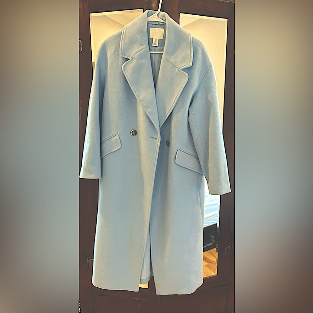 Baby Blue Oversized Coat H&M Size XS